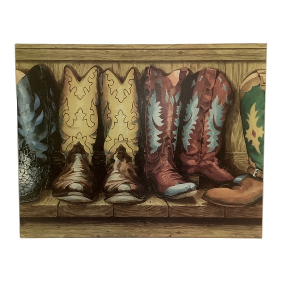 Ambesonne Western Countertop Art Colorful Cowboy Boots Plexiglass Cutting Board - Picture 3 of 10
